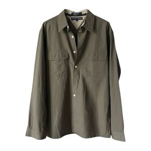 Tommy Hilfiger Olive Green Button Down Shirt Size Medium Classic Fit